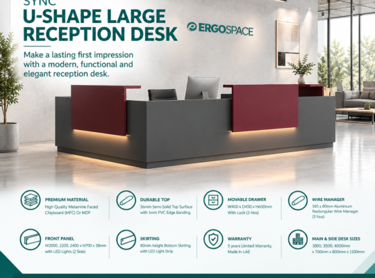 SYNC U-Shape Large Reception Desk | Modern Reception, Made to Impress